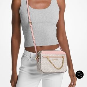 Authentic Michael Kors Pink‎ and Cream Crossbody Bag